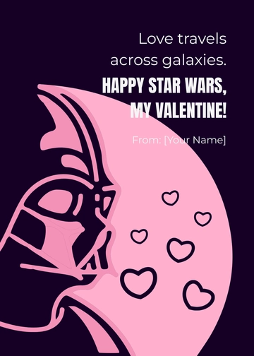 Free Star Wars Valentine Greeting Cards Template to Edit Online
