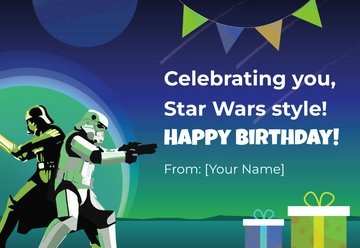 Free Star Wars Birthday Card Template to Edit Online