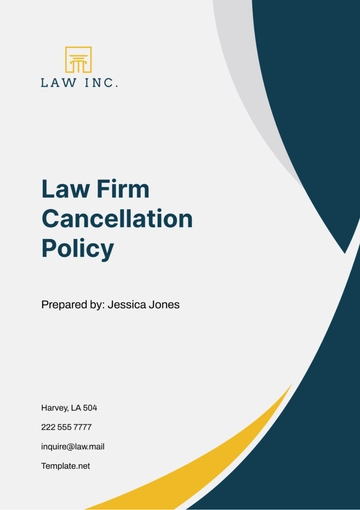 Free Law Firm Cancellation Policy Template to Edit Online