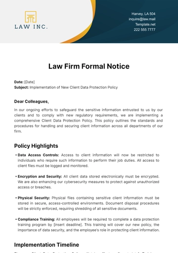Free Law Firm Formal Notice Template to Edit Online