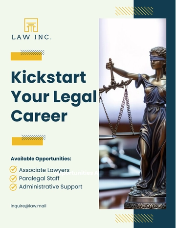 Free Law Firm Job Flyer Template to Edit Online