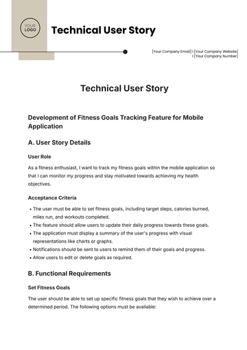 Free Technical User Story Template to Edit Online | Template.net