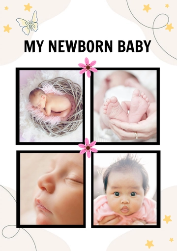 Free Newborn Photo Collage Template to Edit Online