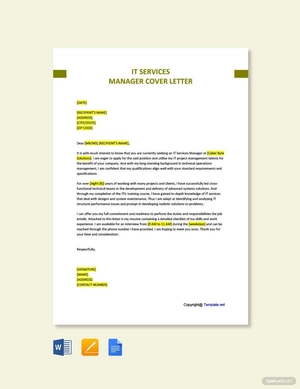 IT Services Manager Cover Letter