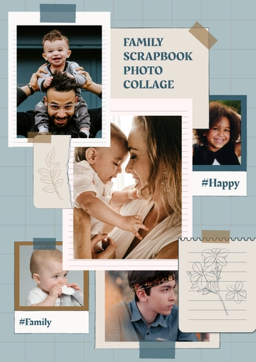 Free Family Scrapbook Photo Collage Template to Edit Online