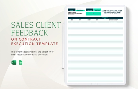 Sales Client Feedback on Contract Execution Template