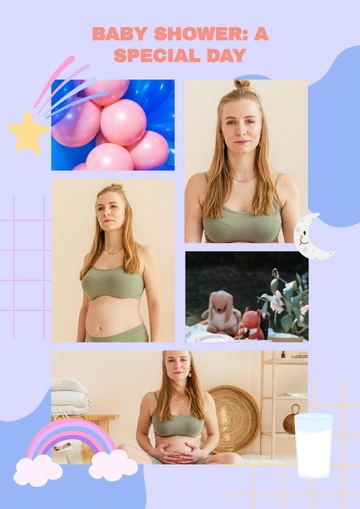 Free Baby Shower Photo Collage Template to Edit Online