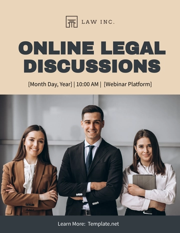 Free Law Firm Webinar Flyer Template to Edit Online