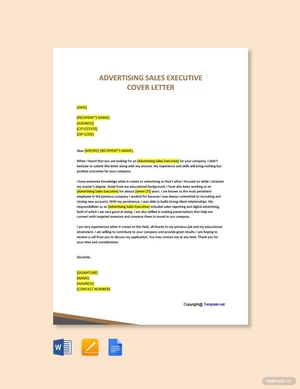 Advertising Sales Executive Cover Letter