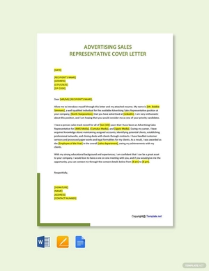 Advertising Sales Representative Cover Letter
