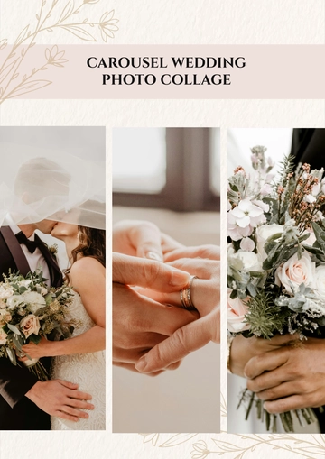 Free Carousel Wedding Photo Collage Template to Edit Online