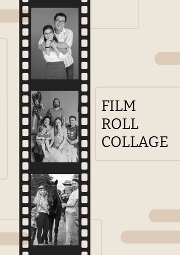 Free Film Roll Family Photo Collage Template to Edit Online