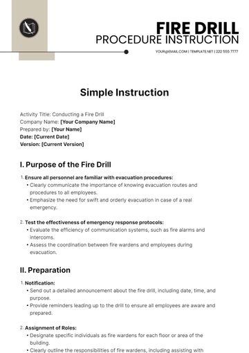Free Simple Instruction Template to Edit Online