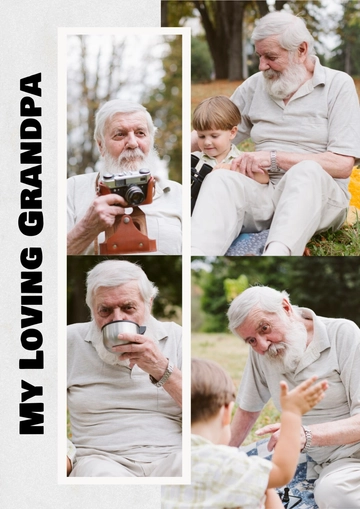 Free Grandpa Photo Collage Template to Edit Online