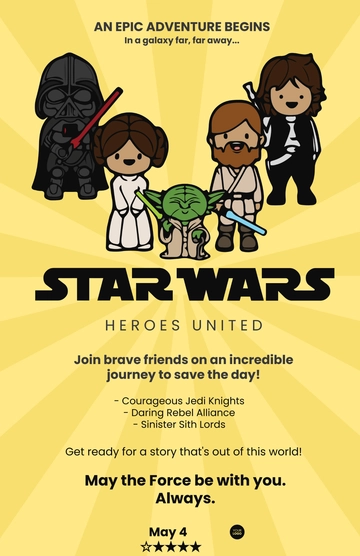 Free Star Wars Poster for Kids Template to Edit Online Free Star Wars Poster for Kids Template to Edit Online