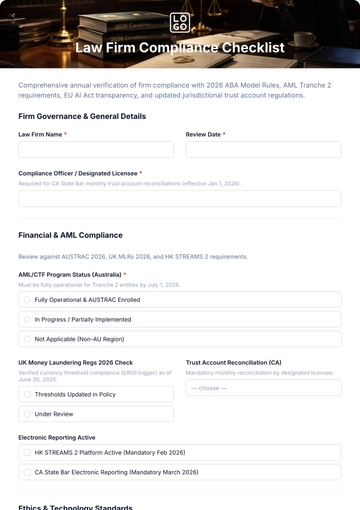 Free Law Firm Compliance Checklist Template & AI Maker