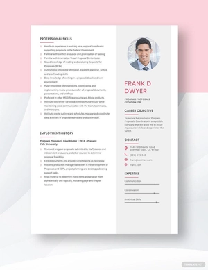 Program Proposals Coordinator Resume