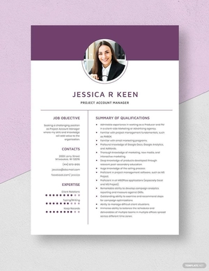 Project Account Manager Resume
