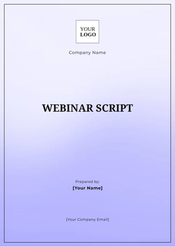 Free Webinar Script Template to Edit Online Free Webinar Script Template to Edit Online