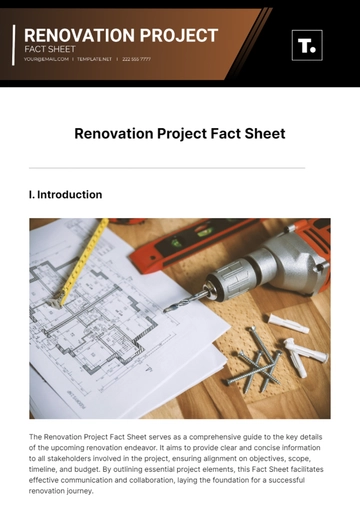 Free Renovation Project Fact Sheet Template to Edit Online