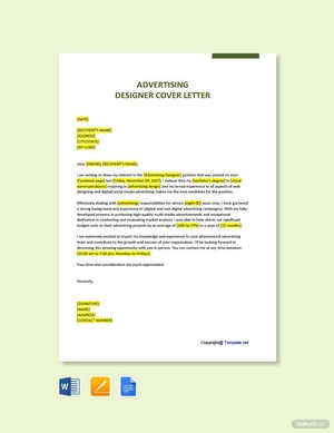 Advertising Designer Cover Letter