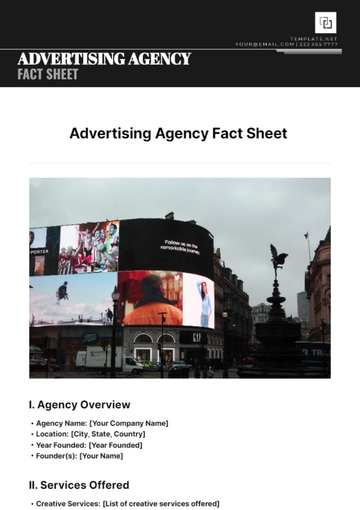 Free Advertising Agency Fact Sheet Template to Edit Online
