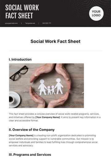 Free Social Work Fact Sheet Template to Edit Online