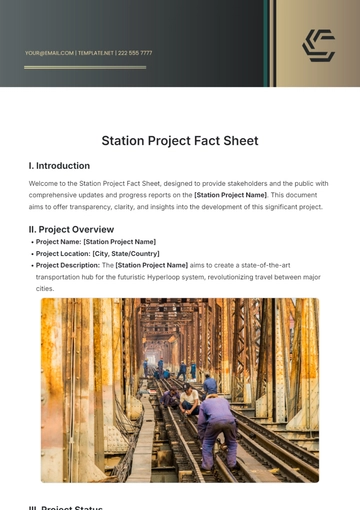 Free Station Project Fact Sheet Template to Edit Online
