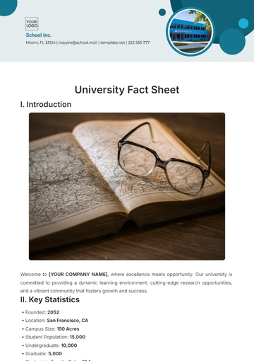 Free University Fact Sheet Template to Edit Online