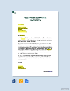 Field Marketing Manager Cover Letter