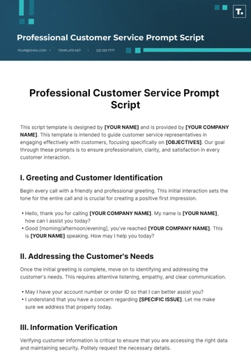 Free Professional Customer Prompt Script Template to Edit Online
