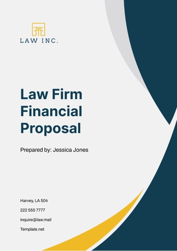 Free Law Firm Financial Proposal Template to Edit Online
