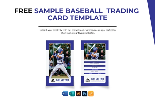 Sample Baseball Trading Card Template