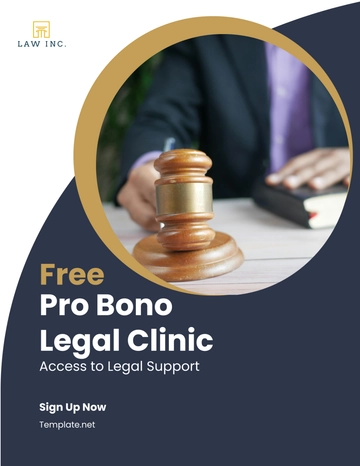 Free Law Firm Pro Bono Clinic Flyer Template to Edit Online