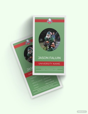 University Football Trading Card Template