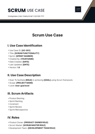 Free Scrum Use Case Template to Edit Online
