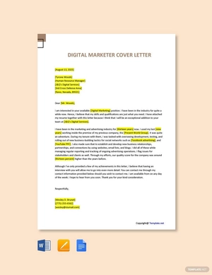 Digital Marketing Cover Letter