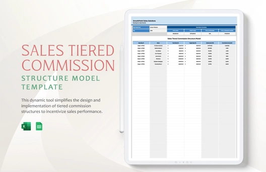 Sales Tiered Commission Structure Model Template Sales Tiered Commission Structure Model Template