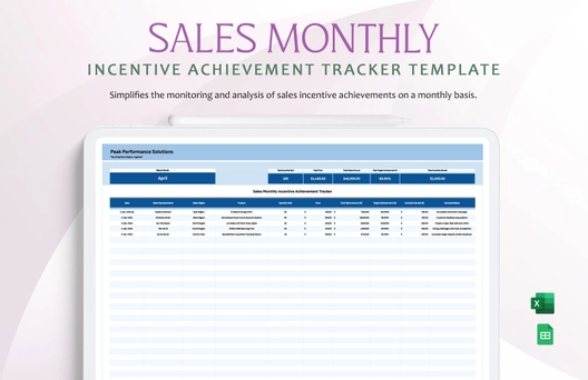 Sales Monthly Incentive Achievement Tracker Template