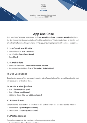Free App Use Case Template to Edit Online