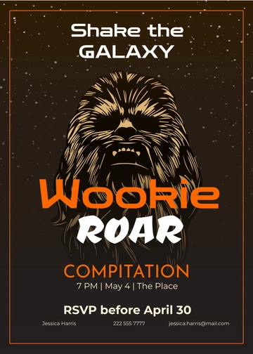 Free Star Wars Invitation for Adults Template to Edit Online