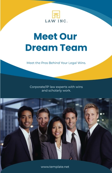 Free Law Firm Team Poster Template to Edit Online