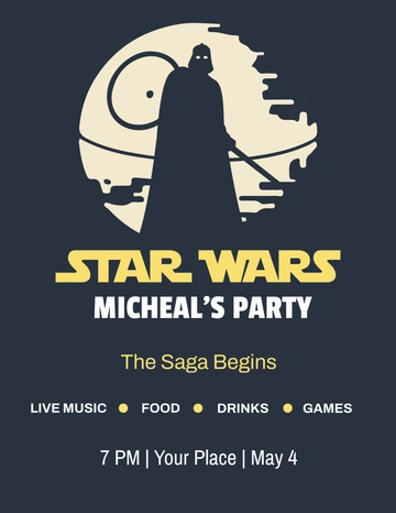Free Star Wars Party Flyer Template to Edit Online
