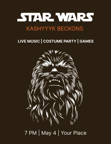 Free Star Wars Wookiee Flyer Template to Edit Online