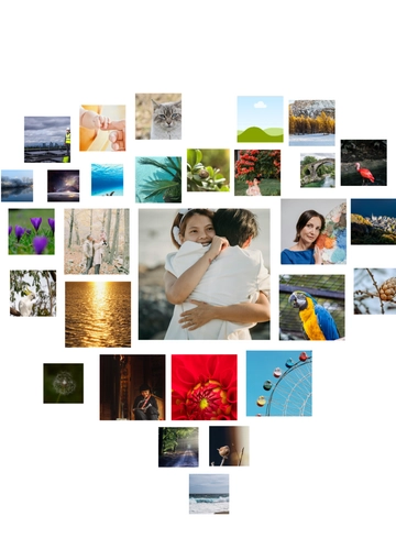 Free 14 Grids Heart Shape Photo Collage  to Edit Online