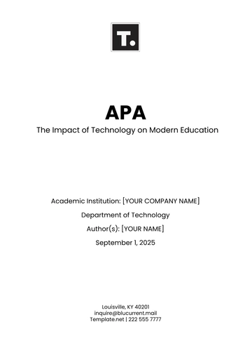 Free APA Style White Paper Template to Edit Online