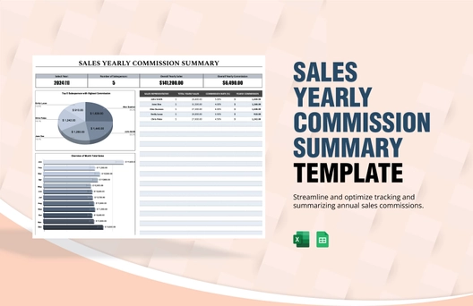 Sales Yearly Commission Summary Template