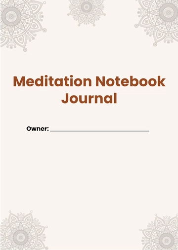 Free Meditation Notebook Journals to Edit Online