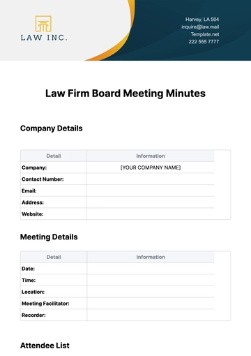 Free Law Firm Board Meeting Minutes Template to Edit Online