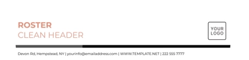 Free Roster Clean Header Template to Edit Online